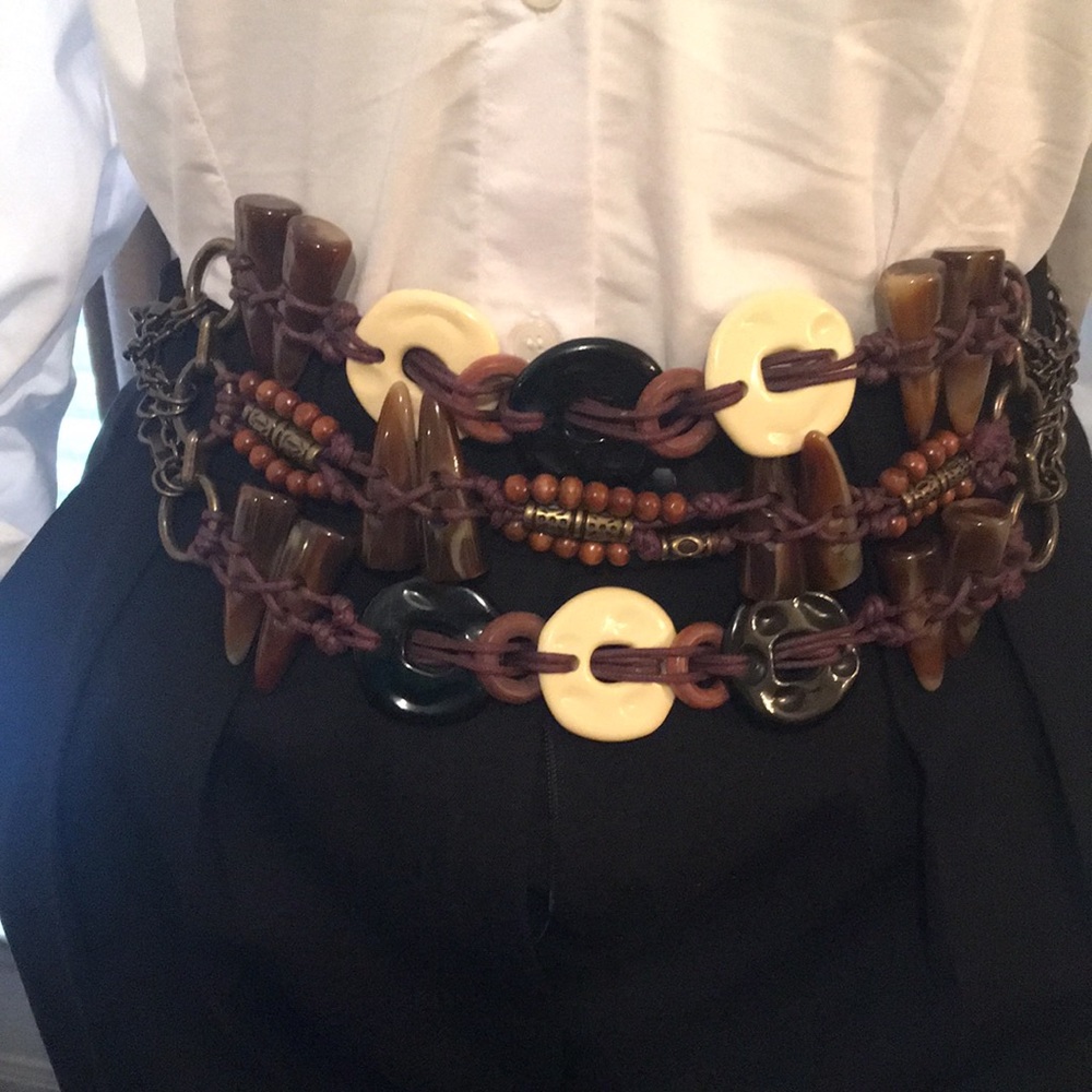 Chico's, Antique Gold Tone Tribal Belt